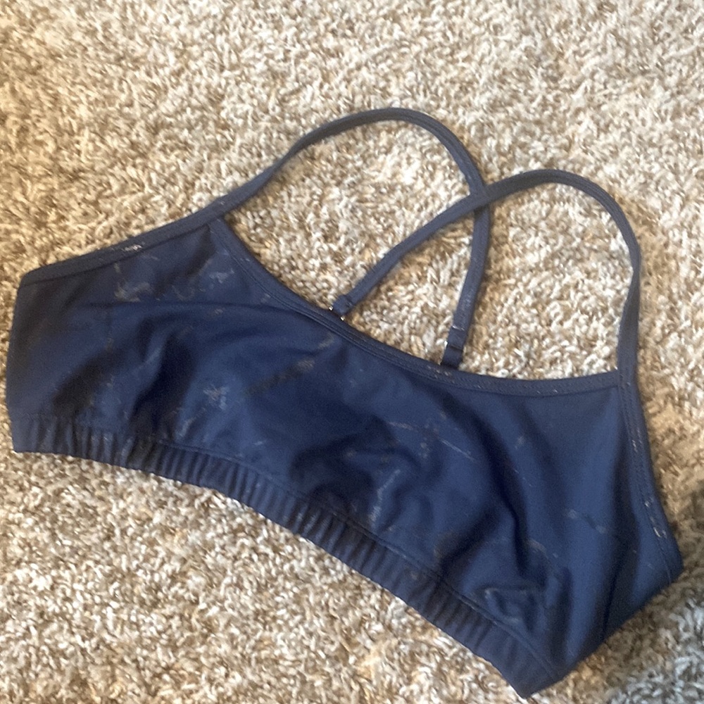 Beyond Yoga navy blue sports bra
